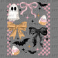 Pastel Pink Halloween Checkered Ready to Press Transfer DTF Transfer Sublimation Transfer