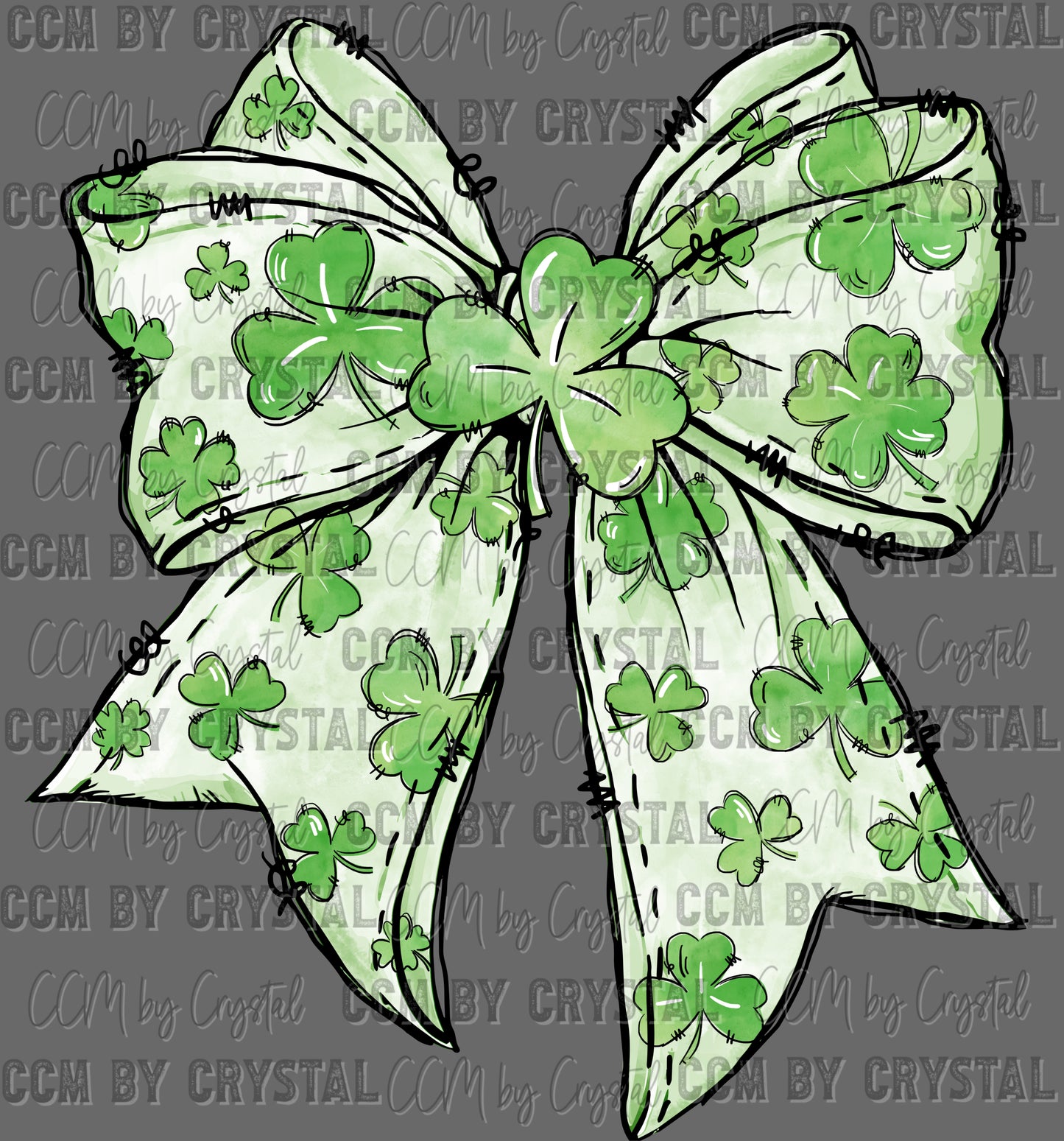 St. Patrick's Day Bow Clovers Ready to Press Transfer DTF Transfer Sublimation Transfer