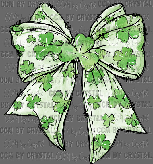 St. Patrick's Day Bow Clovers Ready to Press Transfer DTF Transfer Sublimation Transfer