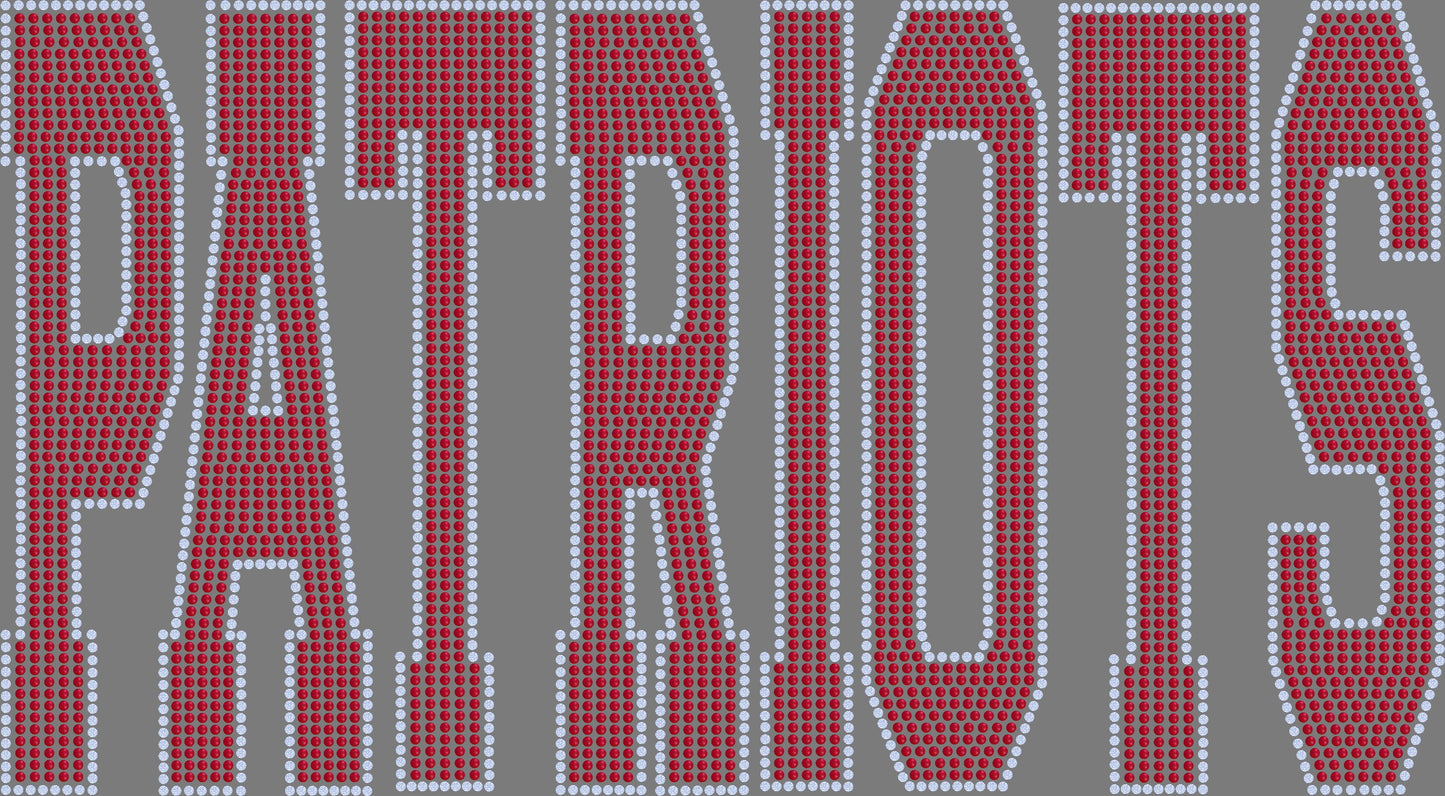 Patriots 11"X6" 2-Color Ready to Press Spangle Transfer Bling Transfer Sparkle Transfer