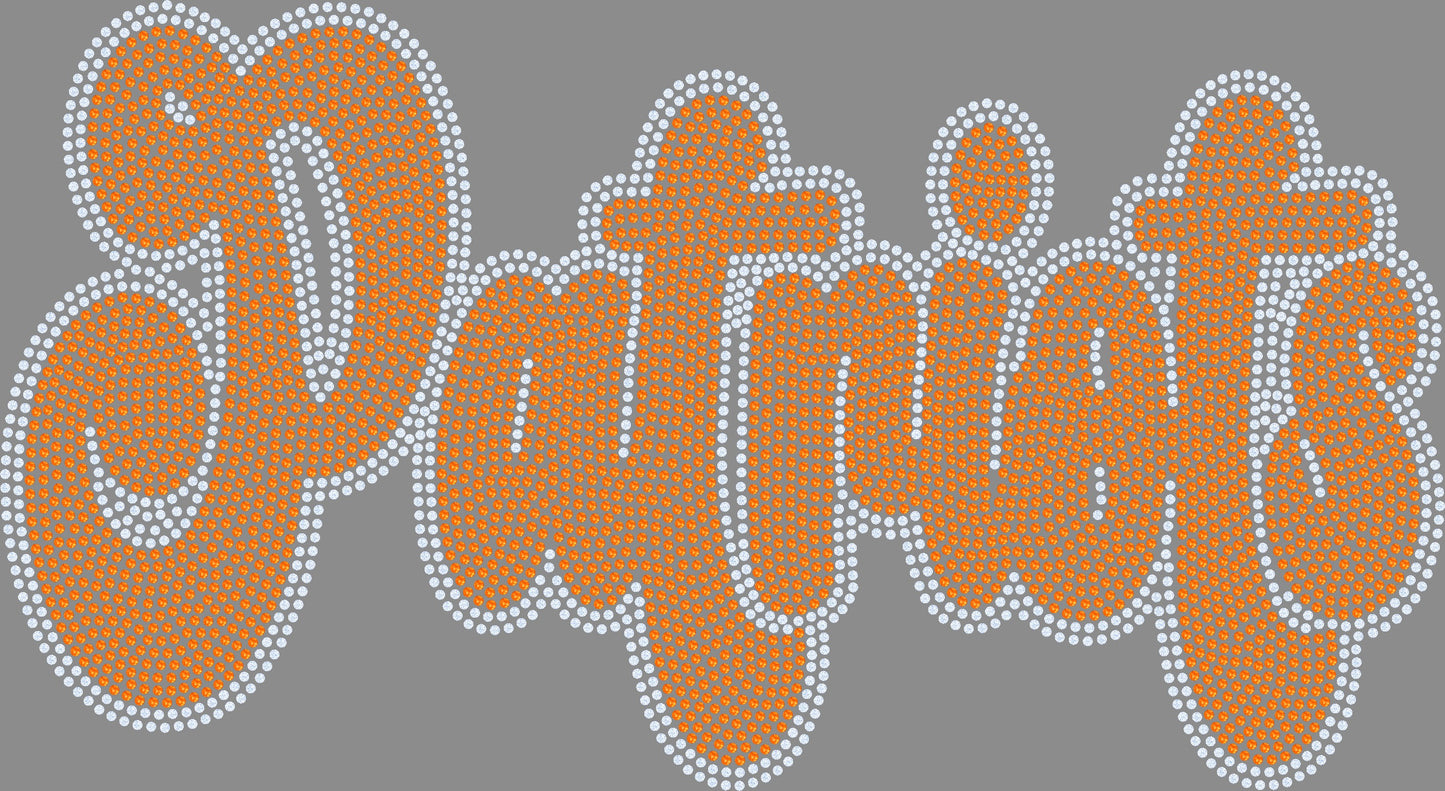 Patriots Approx. 11" 2-Color Ready to Press Spangle Transfer Bling Transfer Sparkle Transfer