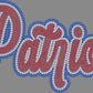 Patriots 3 Color Approximately 11" wide Spangle Transfer