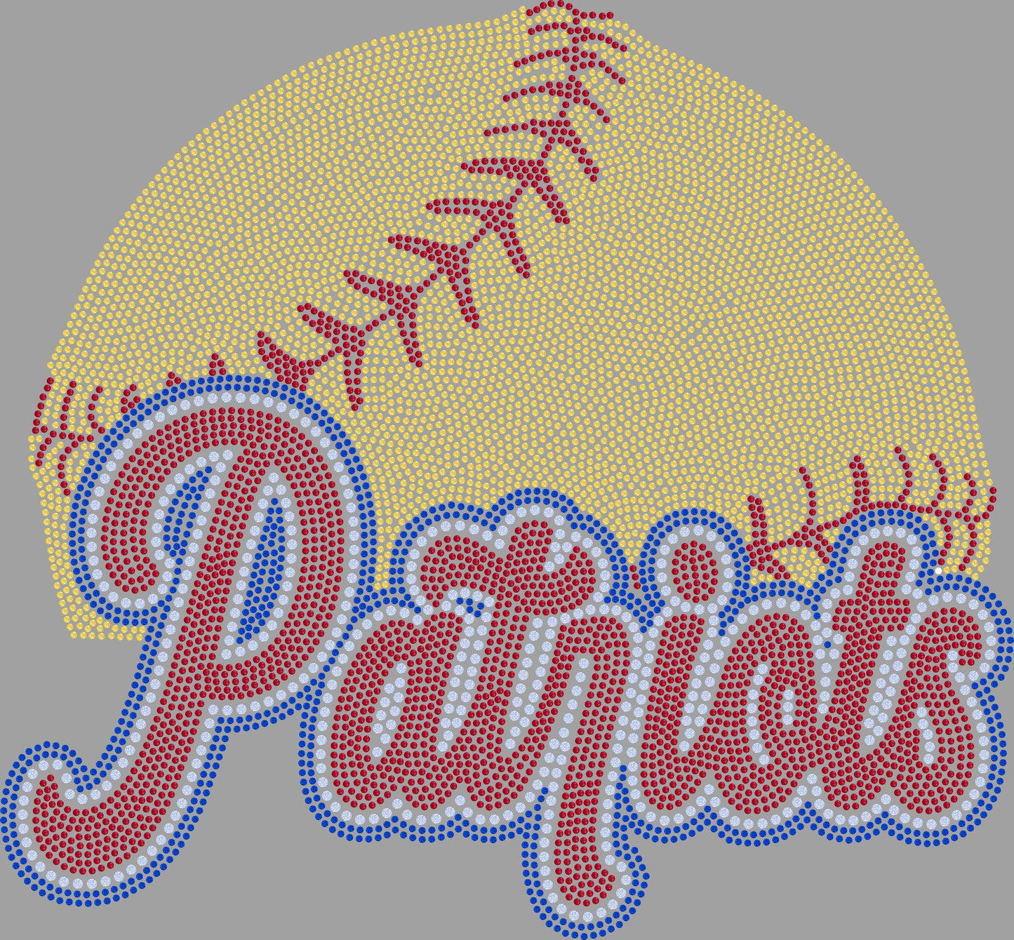 Patriots Softball/Baseball 3 Color Approximately 11" wide Spangle Transfer