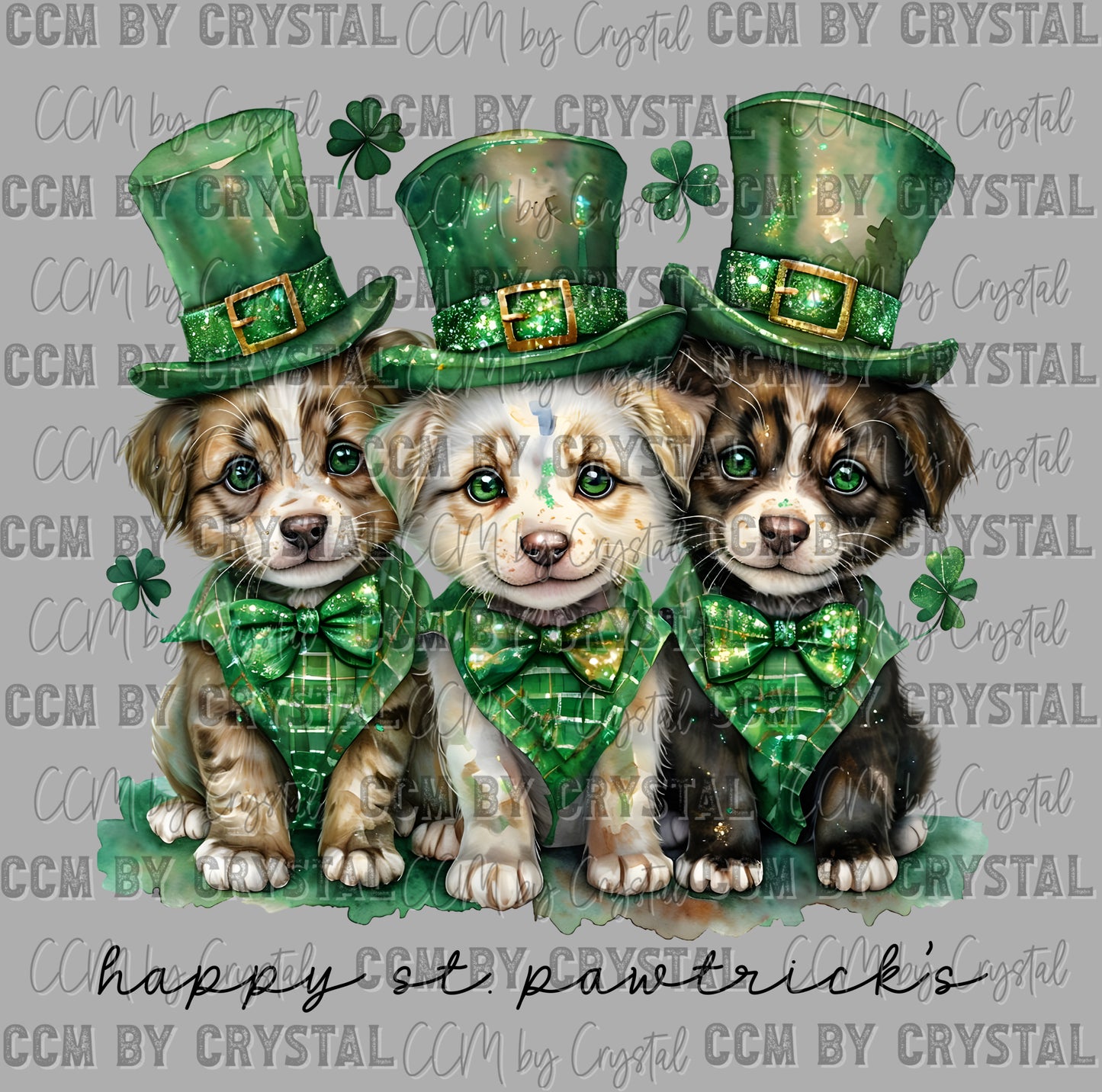 Happy St. Pawtricks Day Dogs St. Patrick's Ready to Press DTF Transfers Sublimation Transfers