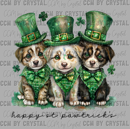 Happy St. Pawtricks Day Dogs St. Patrick's Ready to Press DTF Transfers Sublimation Transfers