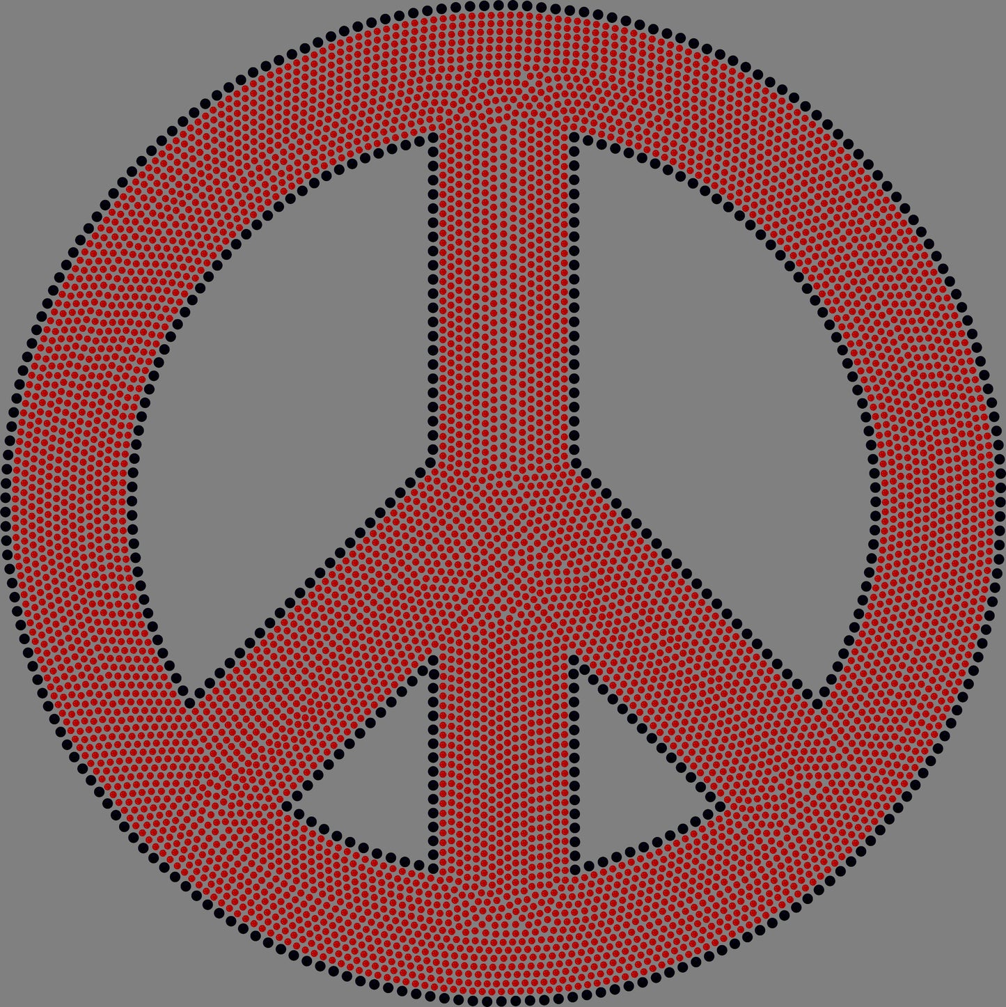Peace Symbol Approximately 11" wide Spangle Transfer