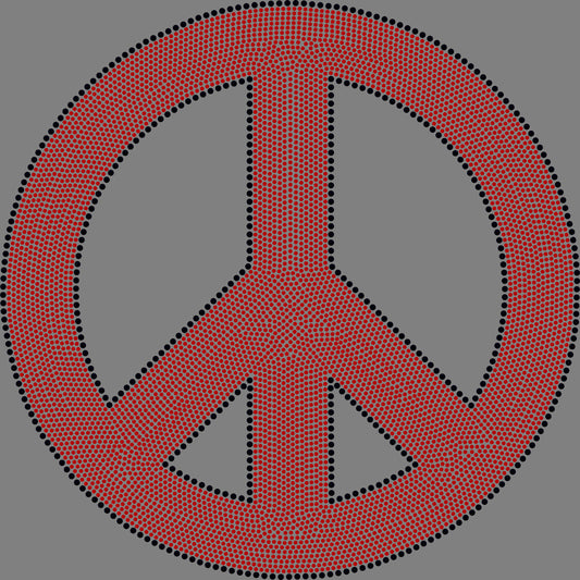 Peace Symbol Approximately 11" wide Spangle Transfer