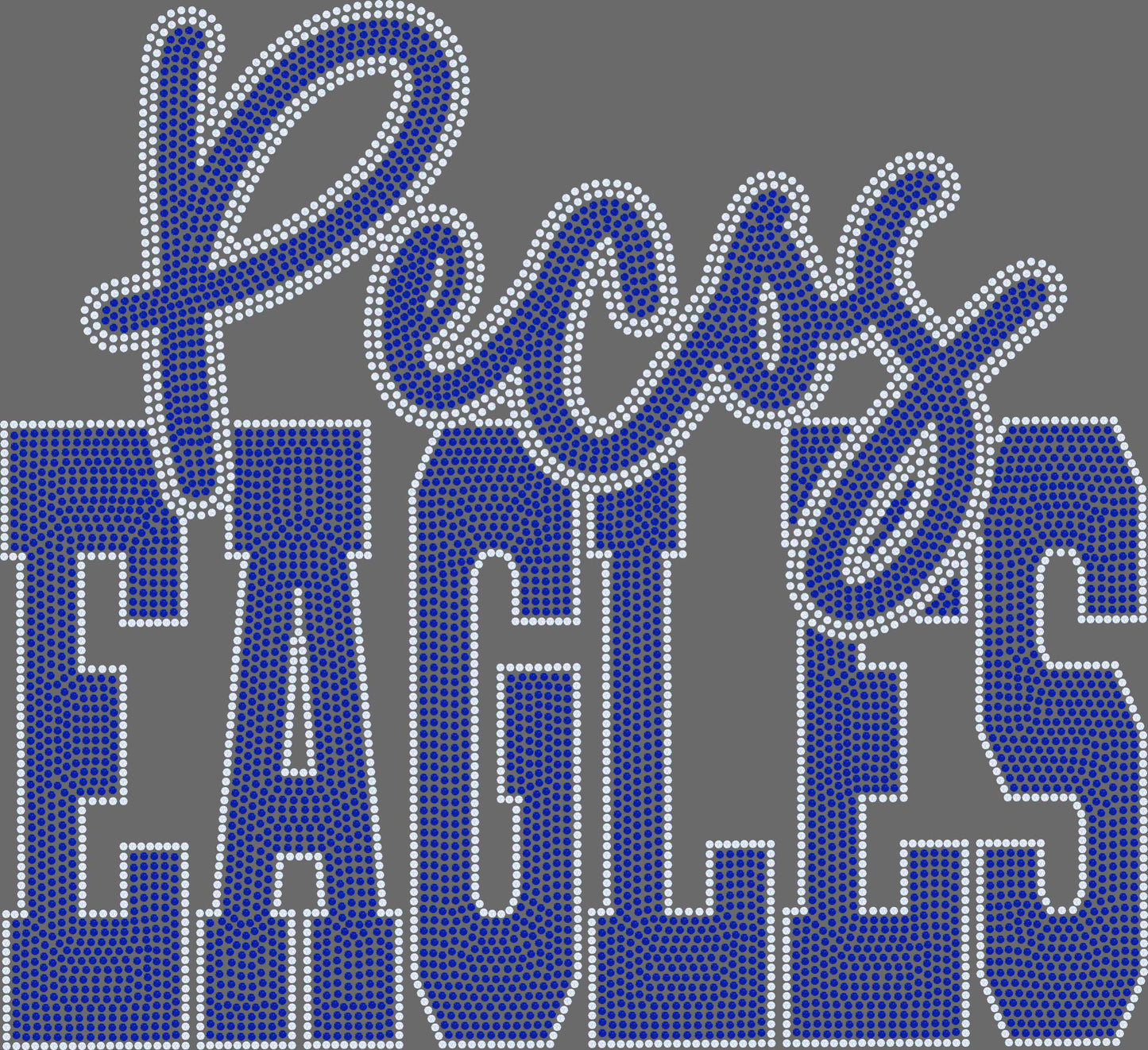Pecos Eagles 2-Color Approximately 11" wide Spangle Transfer