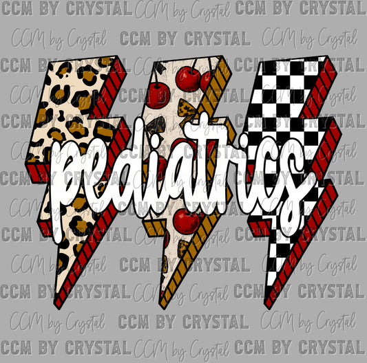 Pediatrics Leopard Lightning Bolts Ready to Press DTF Transfers Sublimation Transfers