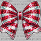 Peppermint Bow Christmas Faux Sequins Ready to Press Transfer DTF Transfer Sublimation Transfer