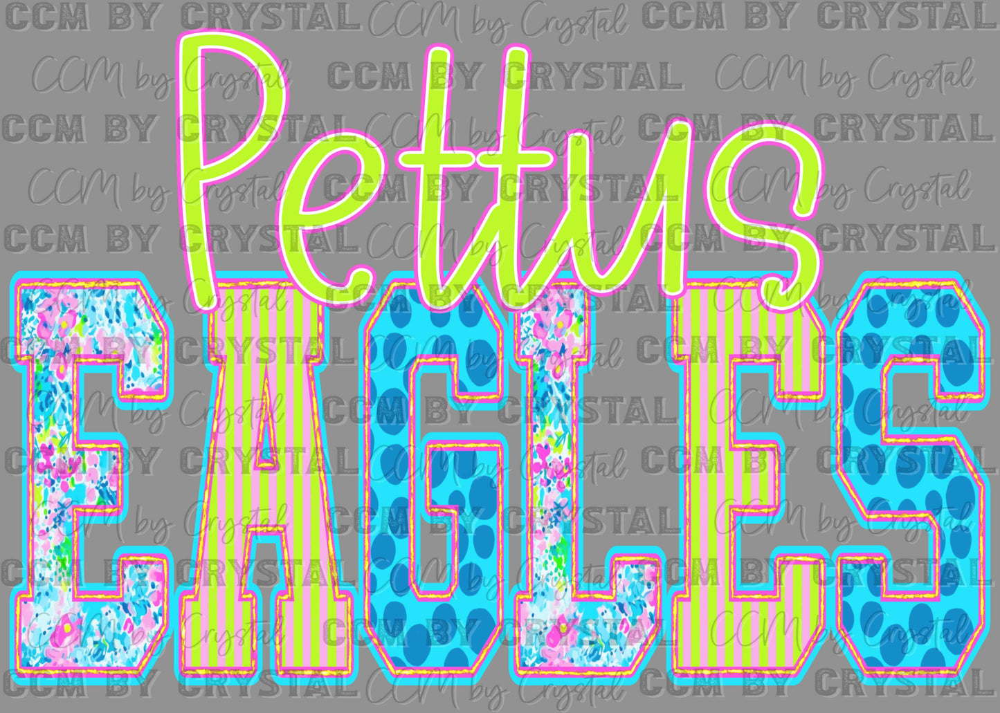 Pettus Eagles Bright Ready to Press DTF Transfers Sublimation Transfers