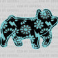 Teal Gem Pig Sheep Western Rodeo Ready to Press Instant Peel DTF Transfers Sublimation Transfers