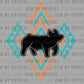 Westen Aztec Pig Rodeo Ready to Press Instant Peel DTF Transfers Sublimation Transfers