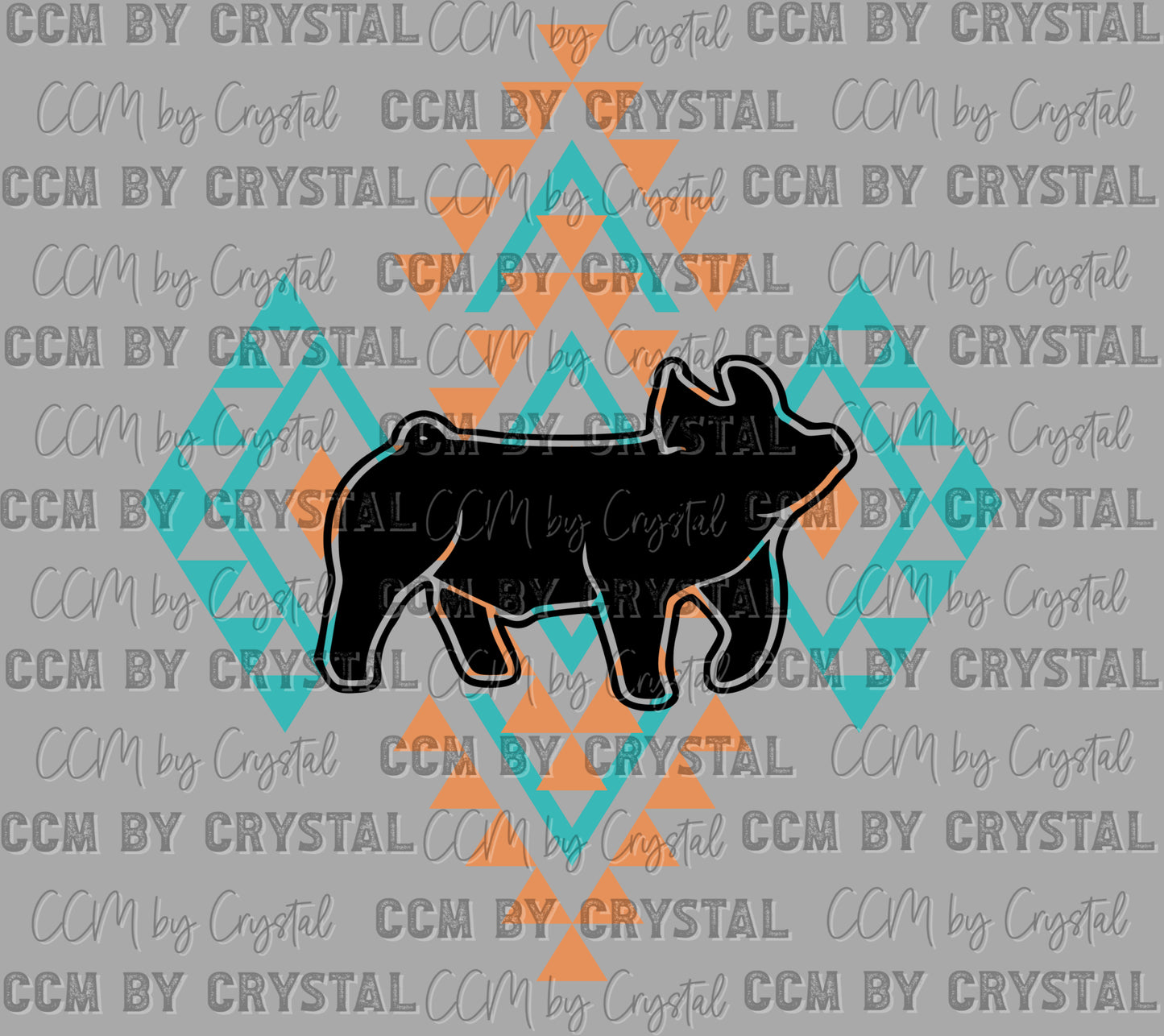 Westen Aztec Pig Rodeo Ready to Press Instant Peel DTF Transfers Sublimation Transfers