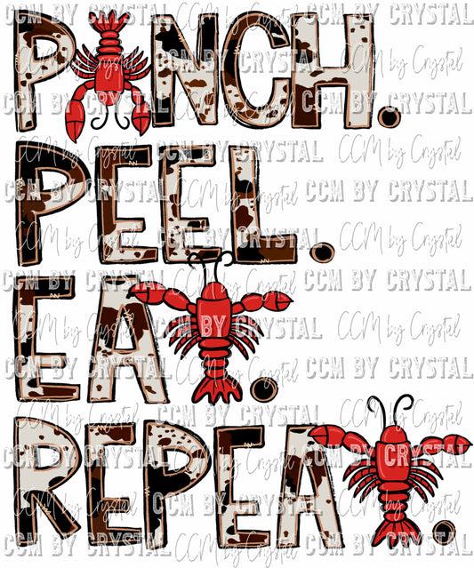 Pinch Peel Eat Repeat Crawfish Ready to Press Transfer