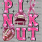 Pink Out Breast Cancer Awareness Football Faux Sequins Ready to Press Transfer DTF Transfer Sublimation Transfer