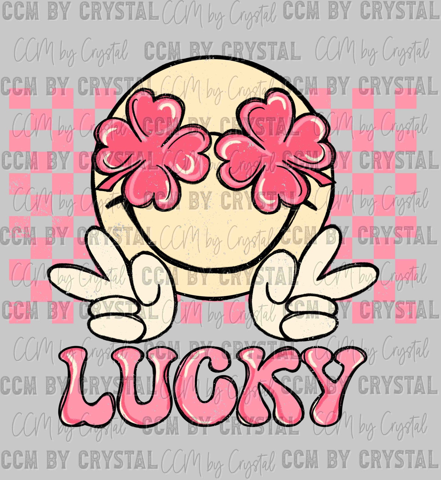 Pink Lucky St. Patrick's Day Clovers Ready to Press Transfer