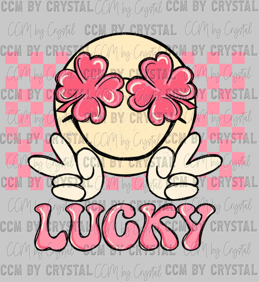 Pink Lucky St. Patrick's Day Clovers Ready to Press Transfer