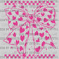 Pink Bow Checkered Valentines Day Ready to Press Transfer DTF Transfer Sublimation Transfer