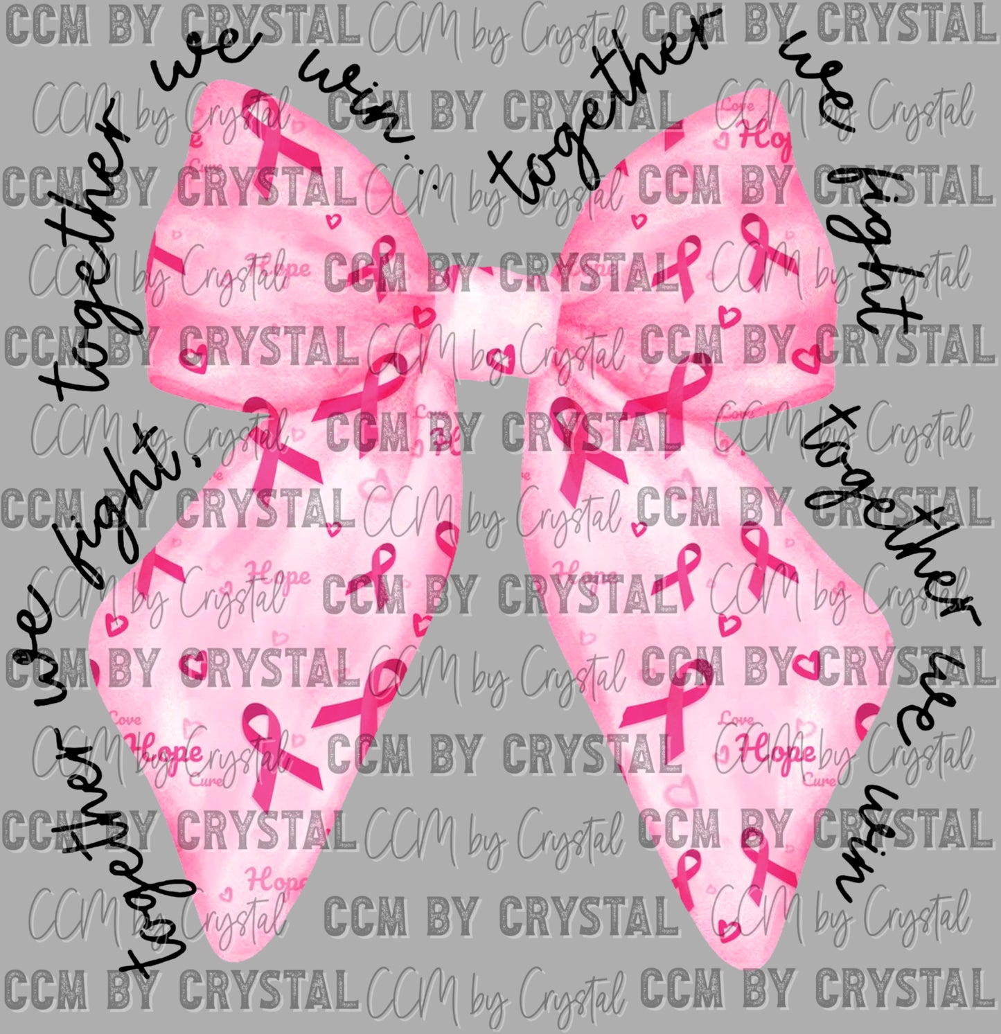 Breast Cancer Awareness Bow Ready to Press Transfer DTF Transfer Sublimation Transfer