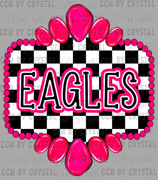 Pink Eagles Concho Ready to Press Transfer DTF Transfer Sublimation Transfer