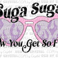 Pink Flame Sunglasses Valentine's Day  Ready To Press Transfer DTF Sublimation