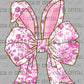 Pink Floral Easter Bunny Bow Ready to Press Transfer DTF Transfer Sublimation Transfer