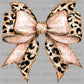 Pink Leopard Bow Ready to Press Transfer DTF Transfer Sublimation Transfer