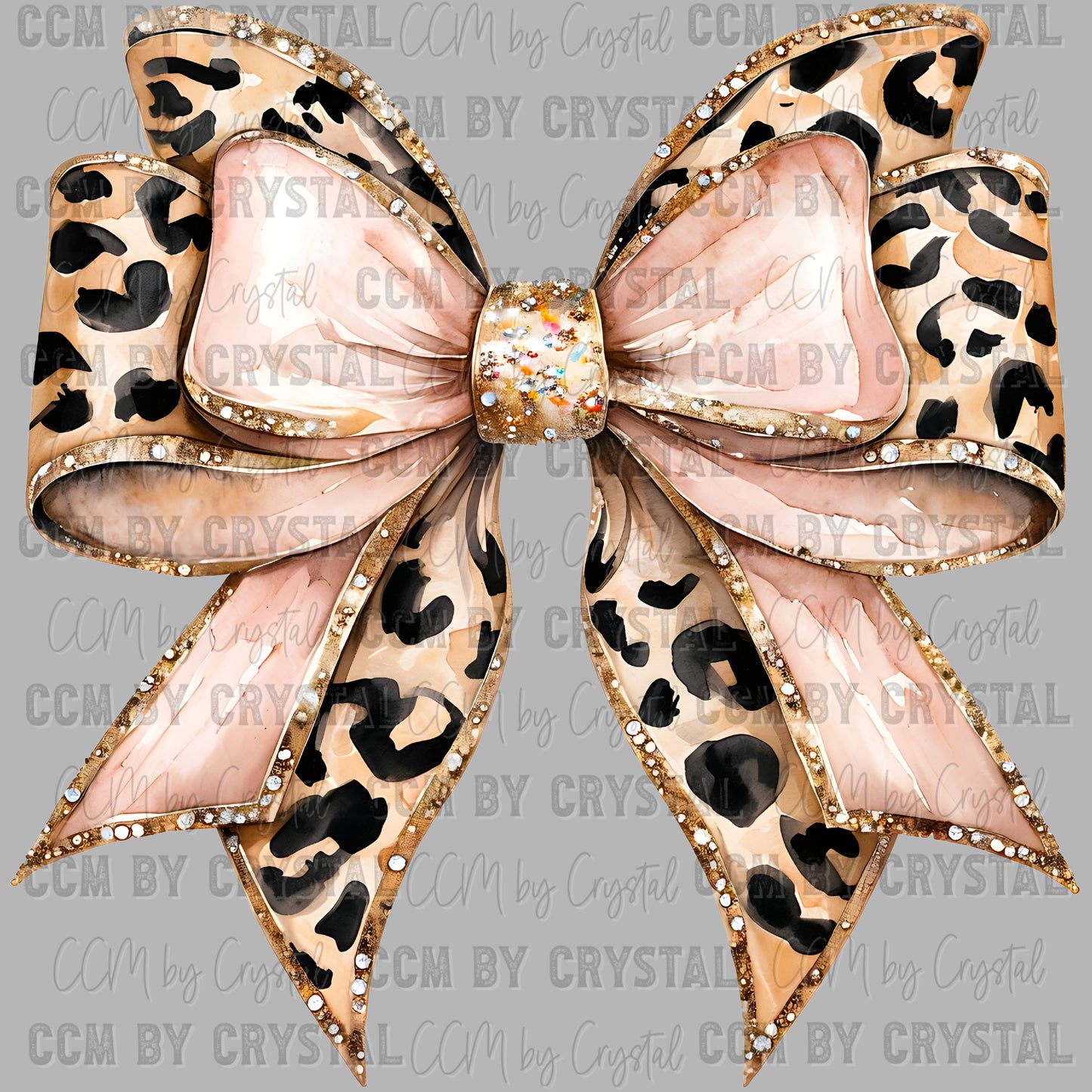 Pink Leopard Bow Ready to Press Transfer DTF Transfer Sublimation Transfer