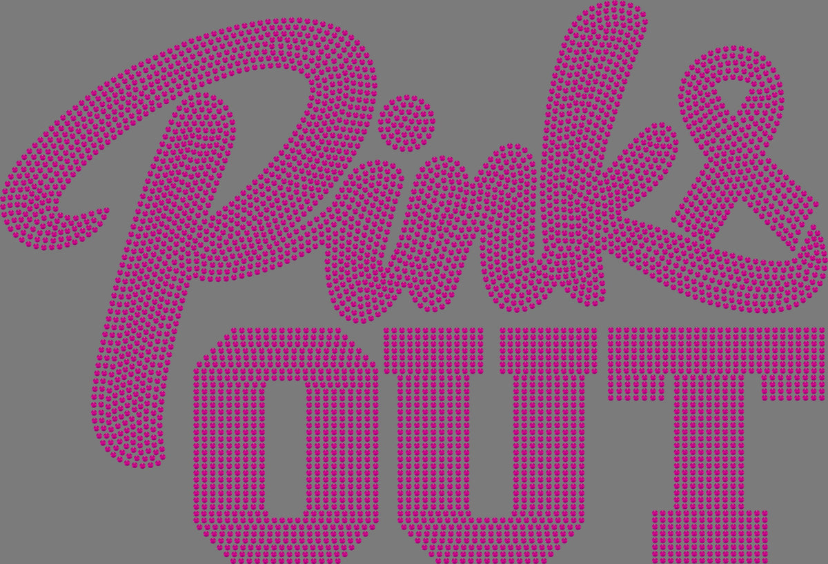 Pink Out 1 Color Approximately 11" wide Spangle Transfer