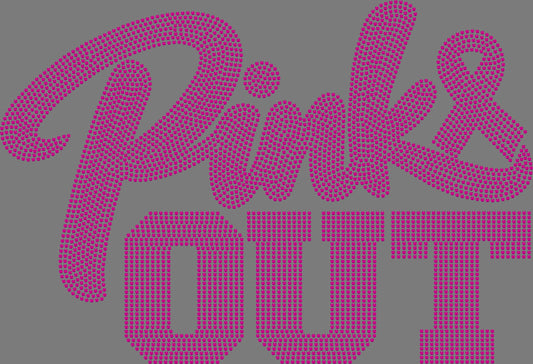 Pink Out 1 Color Approximately 11" wide Spangle Transfer