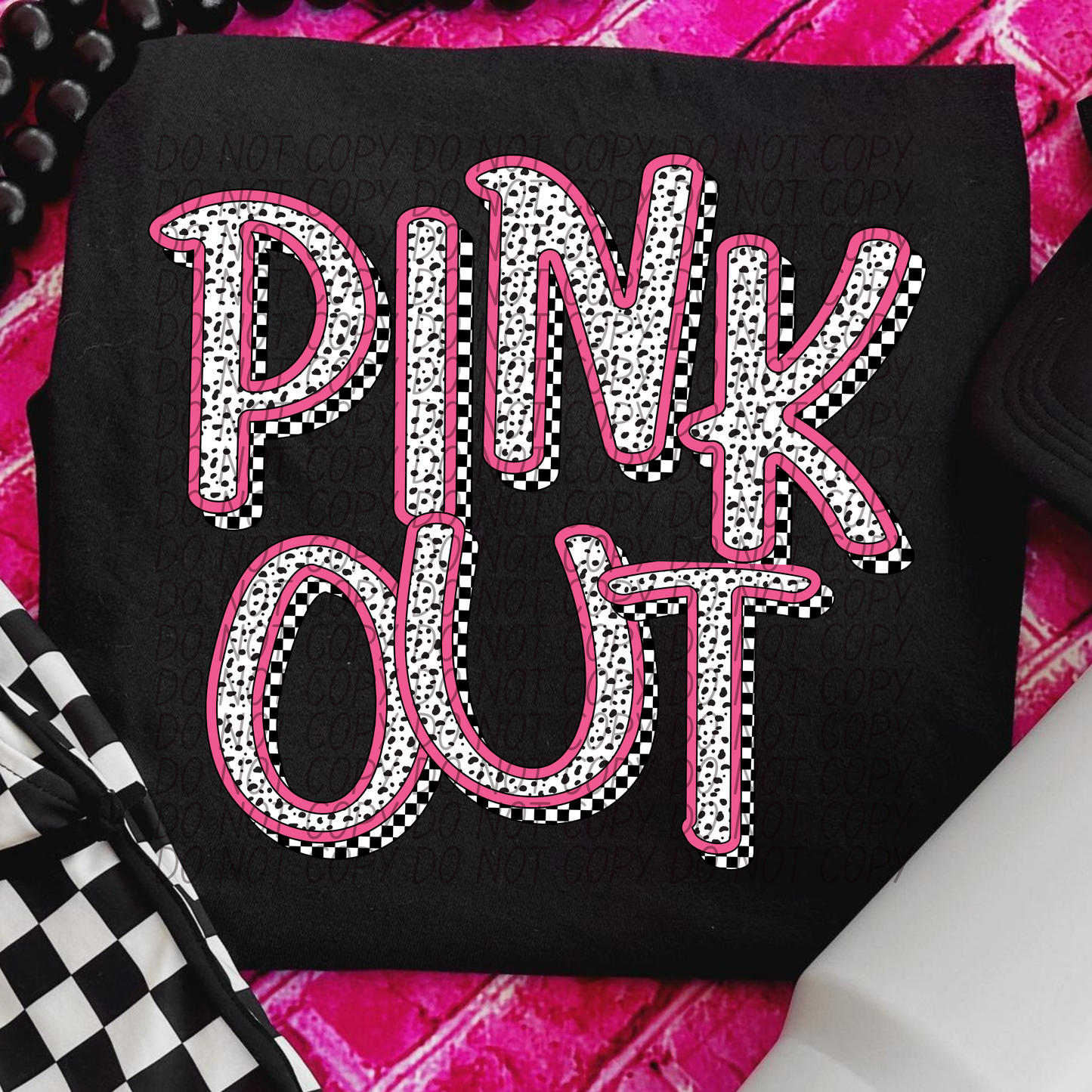 Pink Out Dots Ready to Press Transfer DTF Transfer Sublimation Transfer
