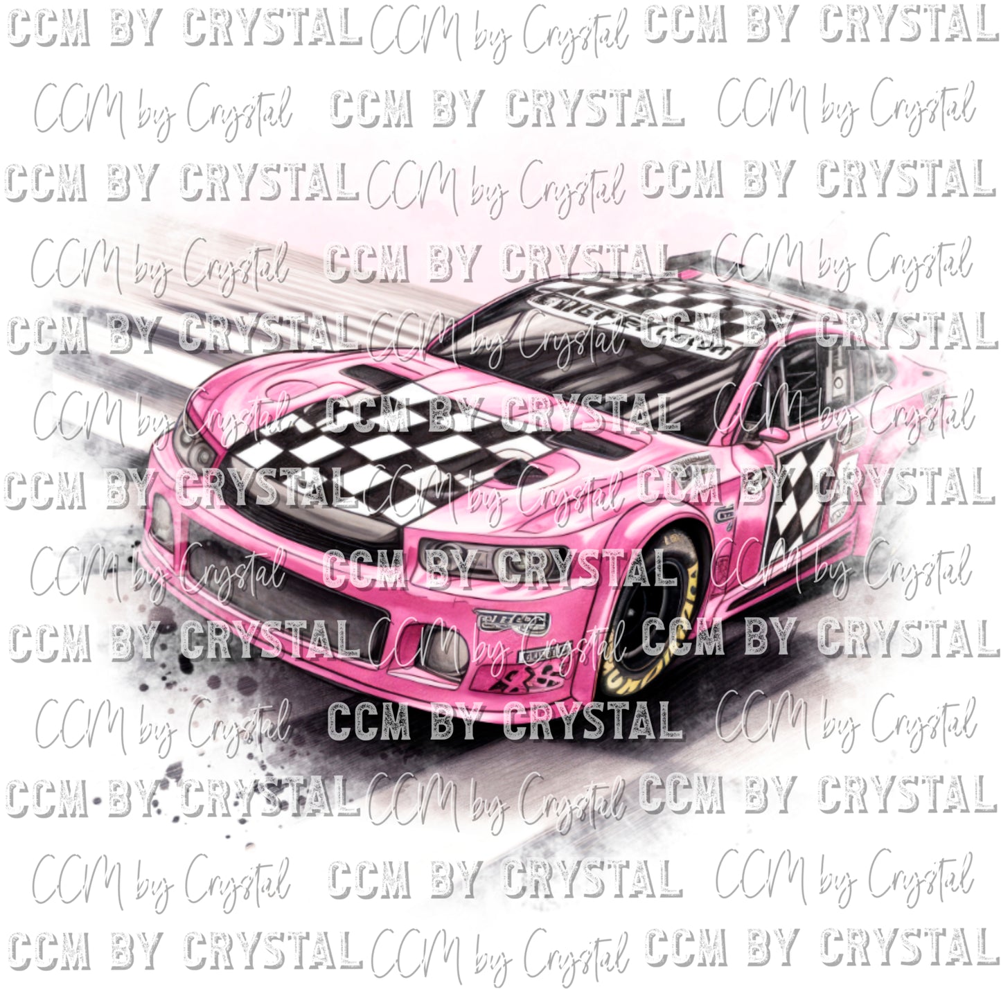 Pink Car Ready To Press Transfer DTF Sublimation