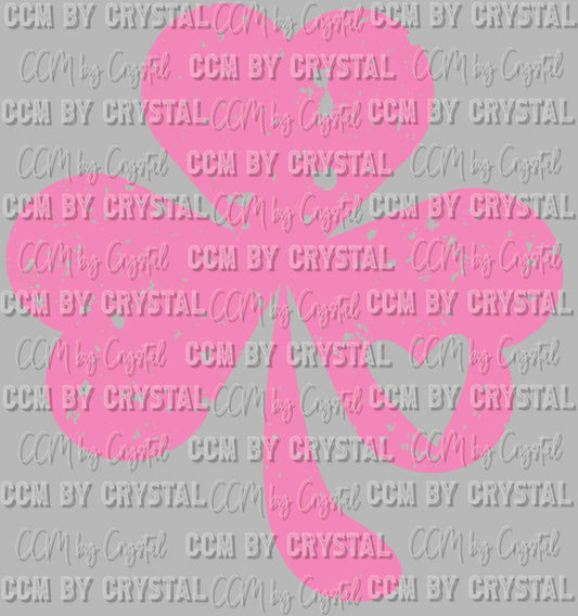 Pink Shamrock Clover St Patrick's Day Ready to Press Transfer DTF Transfer Sublimation Transfer