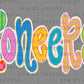 Pioneers Doodle Colorful Mascot Ready to Press Transfer Direct to Film DTF Transfers