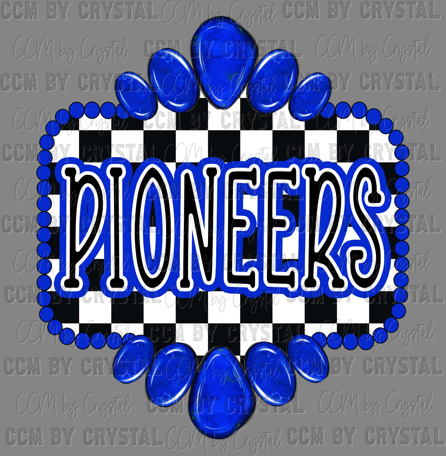 Pioneers Concho Blue Ready to Press Transfer DTF Transfer Sublimation Transfer