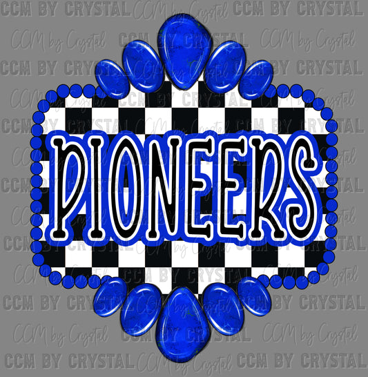 Pioneers Concho Blue Ready to Press Transfer DTF Transfer Sublimation Transfer