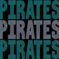 Pirates Stacked 11" 2-Color Ready to Press Spangle Transfer Bling Transfer Sparkle Transfer