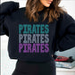 Pirates Stacked 11" 3-Color Ready to Press Spangle Transfer Bling Transfer Sparkle Transfer