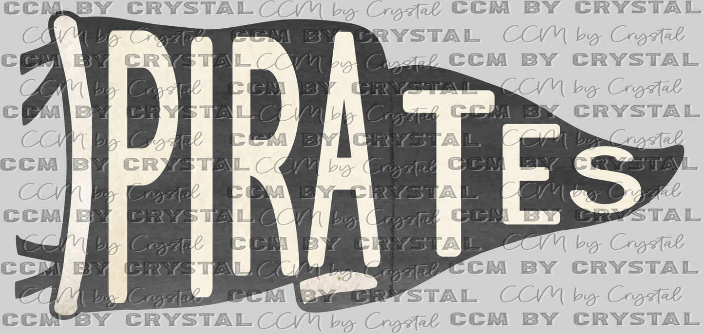 Pirates Pennant Mascot Ready to Press Transfer DTF Transfer Sublimation Transfer