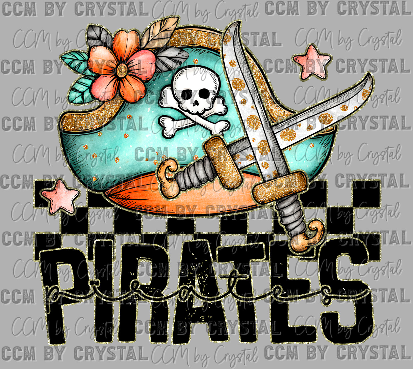 Pirates Cartoon Mascot Ready to Press Transfer DTF Transfer Sublimation Transfer