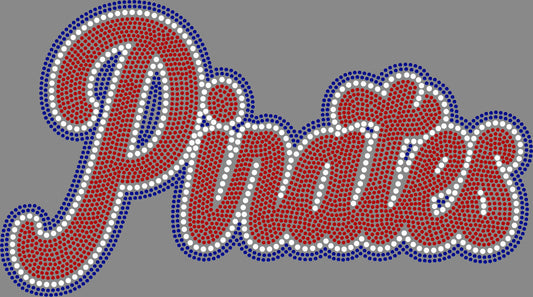 Pirates 3 Color Approximately 11" wide Spangle Transfer