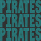 Pirates Stacked 11" One Color Ready to Press Spangle Transfer Bling Transfer Sparkle Transfer