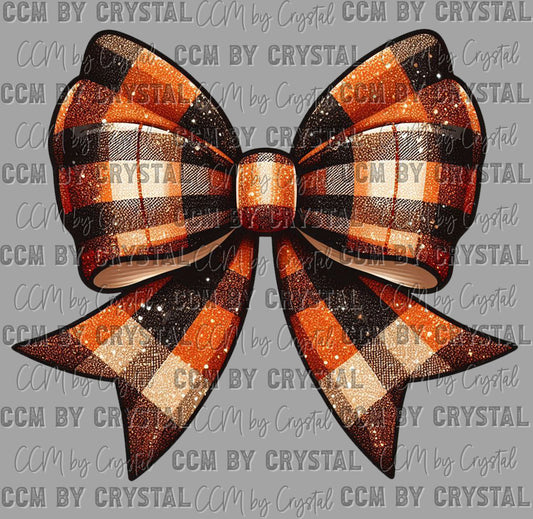 Fall Plaid Bow Ready to Press Transfer DTF Transfer Sublimation Transfer