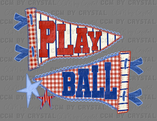 Play Ball Baseball Ready to Press Instant Peel DTF Transfers Sublimation Transfers