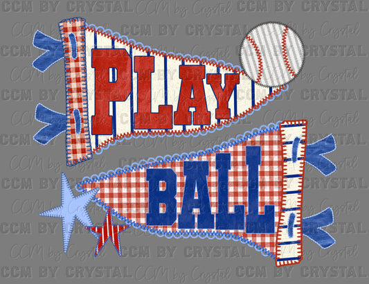 Play Ball Baseball Ready to Press Instant Peel DTF Transfers Sublimation Transfers