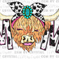 Mom Highland Cow Faux Glitter Ready to Press Transfer