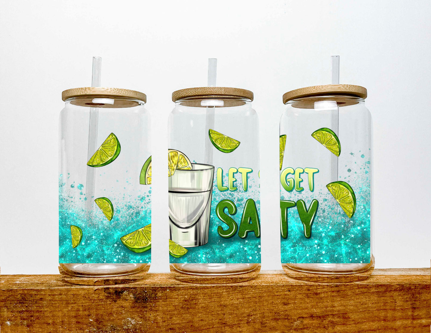 Let's Get Salty UV Transfer 16oz Libby Glass Can Wrap Ready to Apply