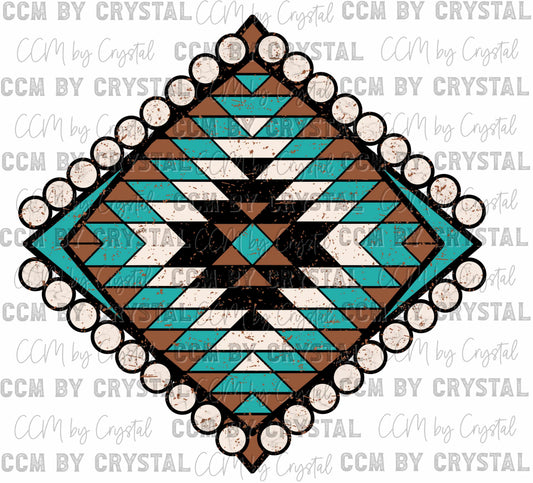 Distressed Aztec Diamond Ready to Press Transfer