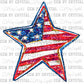 USA Patriotic Star Faux Glitter Ready to Press Transfer